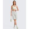 imageG4Free EverGoing Bermuda Shorts for Women 10  High Waisted Knee Length Athletic Casual Shorts with PocketsLight Gray