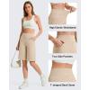 imageG4Free EverGoing Bermuda Shorts for Women 10  High Waisted Knee Length Athletic Casual Shorts with PocketsLight Khaki
