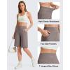 imageG4Free EverGoing Bermuda Shorts for Women 10  High Waisted Knee Length Athletic Casual Shorts with PocketsTaupe