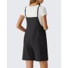 imageG4Free EverGoing Maternity Overalls with Pockets Adjustable Straps Pregnancy Wide Leg Jumpsuit Shorts Casual WorkBlack