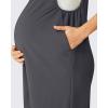 imageG4Free EverGoing Maternity Overalls with Pockets Adjustable Straps Pregnancy Wide Leg Jumpsuit Shorts Casual WorkDark Gray