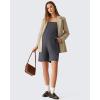 imageG4Free EverGoing Maternity Overalls with Pockets Adjustable Straps Pregnancy Wide Leg Jumpsuit Shorts Casual WorkDark Gray
