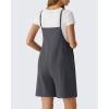 imageG4Free EverGoing Maternity Overalls with Pockets Adjustable Straps Pregnancy Wide Leg Jumpsuit Shorts Casual WorkDark Gray