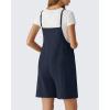 imageG4Free EverGoing Maternity Overalls with Pockets Adjustable Straps Pregnancy Wide Leg Jumpsuit Shorts Casual WorkDark Navy