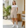 imageG4Free EverGoing Maternity Overalls with Pockets Adjustable Straps Pregnancy Wide Leg Jumpsuit Shorts Casual WorkLight Khaki