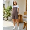 imageG4Free EverGoing Maternity Overalls with Pockets Adjustable Straps Pregnancy Wide Leg Jumpsuit Shorts Casual WorkTaupe
