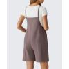 imageG4Free EverGoing Maternity Overalls with Pockets Adjustable Straps Pregnancy Wide Leg Jumpsuit Shorts Casual WorkTaupe