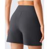 imageG4Free EverGoing Womens Athletic Shorts 6  High Waisted Wide Leg Dressy Casual Shorts with PocketsDark Gray