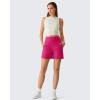 imageG4Free EverGoing Womens Athletic Shorts 6  High Waisted Wide Leg Dressy Casual Shorts with PocketsHot Pink
