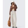 imageG4Free Flurrylux Cotton Fleece Lined Sweatpants Women Elastic Waist Wide Leg Lounge Pants Warm WinterDusty Taupe
