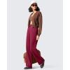 imageG4Free Flurrylux Cotton Fleece Lined Sweatpants Women Elastic Waist Wide Leg Lounge Pants Warm WinterRumba Red