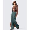 imageG4Free Flurrylux Cotton Fleece Lined Sweatpants Women Elastic Waist Wide Leg Lounge Pants Warm WinterSage Green