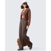 imageG4Free Flurrylux Cotton Fleece Lined Sweatpants Women Elastic Waist Wide Leg Lounge Pants Warm WinterTerracotta Brown