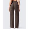 imageG4Free Flurrylux Cotton Fleece Lined Sweatpants Women Elastic Waist Wide Leg Lounge Pants Warm WinterTerracotta Brown