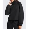 imageG4Free Flurrylux Womens Sweatshirts Fleece Lined Quarter Zip Mock Neck Pullover Winter Fashion Outfits ClothesBlack
