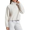 imageG4Free Flurrylux Womens Sweatshirts Fleece Lined Quarter Zip Mock Neck Pullover Winter Fashion Outfits ClothesDusty Taupe