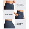 imageG4Free Ribbed Bermuda Shorts for Women 10 High Waisted Crossover Shorts with Pockets for Workout Casual SummerDark Navy