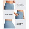imageG4Free Ribbed Bermuda Shorts for Women 10 High Waisted Crossover Shorts with Pockets for Workout Casual SummerDusty Blue