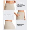 imageG4Free Ribbed Bermuda Shorts for Women 10 High Waisted Crossover Shorts with Pockets for Workout Casual SummerLight Khaki