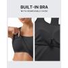 imageG4Free Ribbed Removable Built in Bra Workout Tank Tops Woman Racerback Square Neck Yoga Top Lightweight Athletic TanksBlack