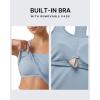 imageG4Free Ribbed Removable Built in Bra Workout Tank Tops Woman Racerback Square Neck Yoga Top Lightweight Athletic TanksBlue Willow
