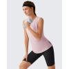 imageG4Free Side Slits Womens Workout Tank Tops Soft Loose Fit High Neck Athletic Tanks Stretch Sleeveless Gym Running TopLight Pink