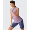 imageG4Free Side Slits Womens Workout Tank Tops Soft Loose Fit High Neck Athletic Tanks Stretch Sleeveless Gym Running TopLight Purple