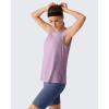 imageG4Free Side Slits Womens Workout Tank Tops Soft Loose Fit High Neck Athletic Tanks Stretch Sleeveless Gym Running TopLight Purple