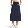 imageG4Free Smoofit ALine Midi Skirts for Women Modal Soft Drawstring Maxi Skirt Long Casual Fall with 2 PocketsDark Navy