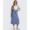 imageG4Free Smoofit ALine Midi Skirts for Women Modal Soft Drawstring Maxi Skirt Long Casual Fall with 2 PocketsDenim Blue