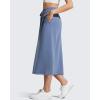 imageG4Free Smoofit ALine Midi Skirts for Women Modal Soft Drawstring Maxi Skirt Long Casual Fall with 2 PocketsDenim Blue