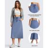 imageG4Free Smoofit ALine Midi Skirts for Women Modal Soft Drawstring Maxi Skirt Long Casual Fall with 2 PocketsDenim Blue