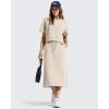 imageG4Free Smoofit ALine Midi Skirts for Women Modal Soft Drawstring Maxi Skirt Long Casual Fall with 2 PocketsLight Khaki