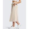 imageG4Free Smoofit ALine Midi Skirts for Women Modal Soft Drawstring Maxi Skirt Long Casual Fall with 2 PocketsLight Khaki
