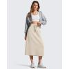 imageG4Free Smoofit ALine Midi Skirts for Women Modal Soft Drawstring Maxi Skirt Long Casual Fall with 2 PocketsLight Khaki