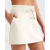 imageG4Free Smoofit Modal Soft Sweat Skirts for Women  ALine Drawstring Summer Casual Lounge Short Skirt with PocketsIvory