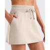 imageG4Free Smoofit Modal Soft Sweat Skirts for Women  ALine Drawstring Summer Casual Lounge Short Skirt with PocketsLight Khaki