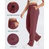 imageG4Free Smoofit Modal Soft Wide Leg Sweatpants Yoga Pants with Pockets Drawcord Casual Lounge PantsDark Burgundy