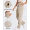 imageG4Free Smoofit Modal Soft Wide Leg Sweatpants Yoga Pants with Pockets Drawcord Casual Lounge PantsLight Khaki
