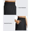 imageG4Free Strowen Workout Shorts for Women 4 Elastic Waist Wide Leg A Line Shorts with Pockets Casual AthleticBlack