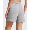 imageG4Free Strowen Workout Shorts for Women 4 Elastic Waist Wide Leg A Line Shorts with Pockets Casual AthleticChime Gray