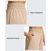 imageG4Free Strowen Workout Shorts for Women 4 Elastic Waist Wide Leg A Line Shorts with Pockets Casual AthleticLight Khaki