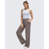 imageG4Free Wide Leg Pants Woman Elastic Waistband Comfortable Yoga Pants Lightweight Casual Work Trousers with Pockets TaupeMPetite