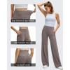 imageG4Free Wide Leg Pants Woman Elastic Waistband Comfortable Yoga Pants Lightweight Casual Work Trousers with Pockets TaupeMPetite