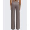 imageG4Free Wide Leg Pants Woman Elastic Waistband Comfortable Yoga Pants Lightweight Casual Work Trousers with Pockets TaupeMPetite