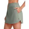 imageG4Free A Line Golf Skirts for Women 15 Elastic High Waisted Tennis Skorts Soft Casual Athletic Inner Shorts 4 PocketsGray Olive