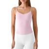 imageG4Free BareFeel Womens Camisole with Built in Bra Removable Padded Yoga Pilates Tank Tops Spaghetti Straps V Neck CamisolesBlush