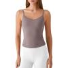 imageG4Free BareFeel Womens Camisole with Built in Bra Removable Padded Yoga Pilates Tank Tops Spaghetti Straps V Neck CamisolesTaupe
