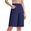 imageG4Free EverGoing Bermuda Shorts for Women 10  High Waisted Knee Length Athletic Casual Shorts with PocketsRoyal Blue