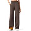 imageG4Free Flurrylux Cotton Fleece Lined Sweatpants Women Elastic Waist Wide Leg Lounge Pants Warm WinterTerracotta Brown